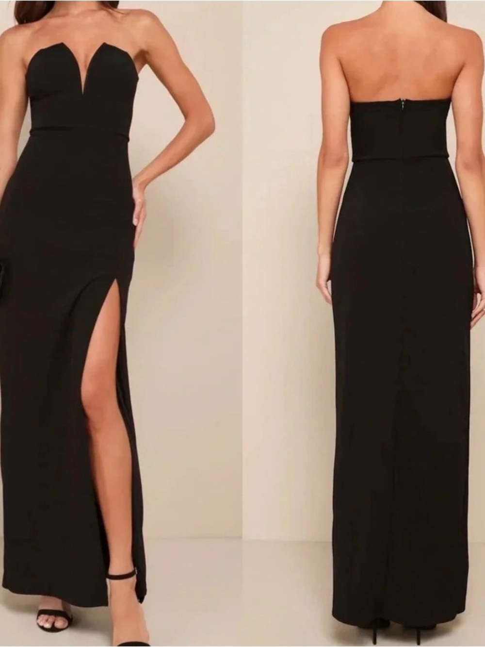 Lulu’s Dedicated to Glamour Black Strapless Maxi Dress